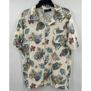 Jurassic Park Button Up Shirt Large Graphic Print Movie Fan Novelty Hawaiian